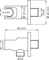 Шланговое подключение Wasserkraft A083 с держателем Шланговое подключение Wasserkraft A083 с держателем