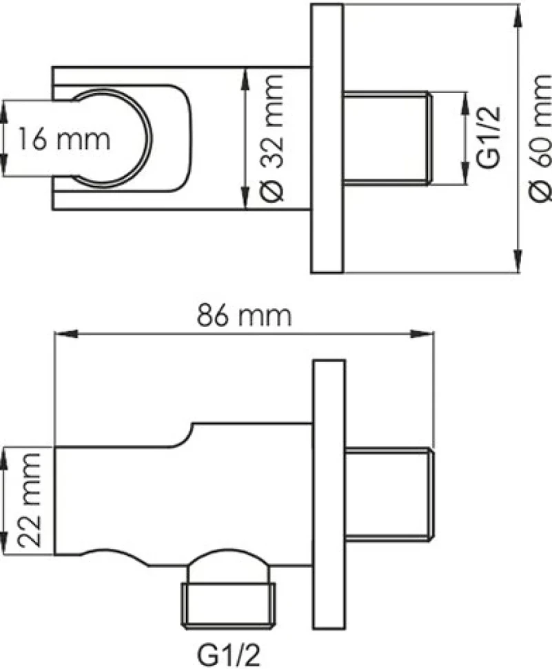 Шланговое подключение Wasserkraft A083 с держателем