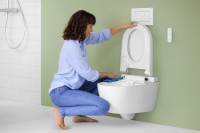 Умный унитаз подвесной Geberit AquaClean Alba безободковый, с биде