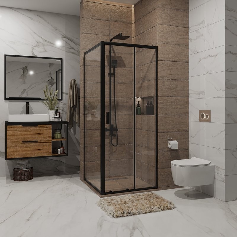 Душевой уголок Niagara Nova NG-82-8AB-A90B 80x90, прямоугольный, черный