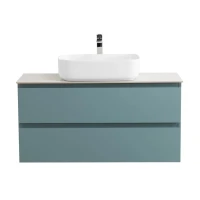Тумба под раковину со столешницей BelBagno Kraft 100 подвесная, матовая голубая, столешница kep-100-bo