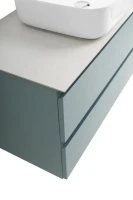 Тумба под раковину со столешницей BelBagno Kraft 100 подвесная, матовая голубая, столешница kep-100-bo