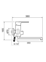 Смеситель с длинным изливом для ванны РМС SL133 SL133-006E