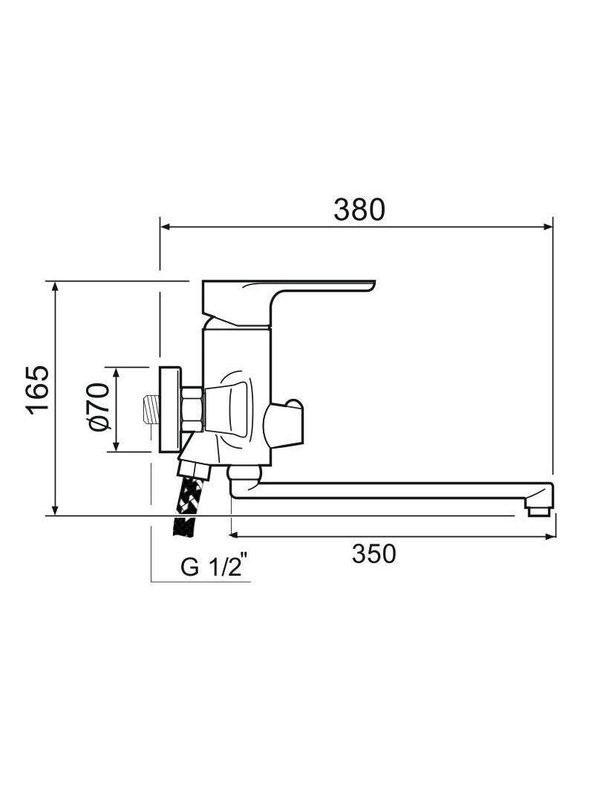 Смеситель с длинным изливом для ванны РМС SL133 SL133-006E
