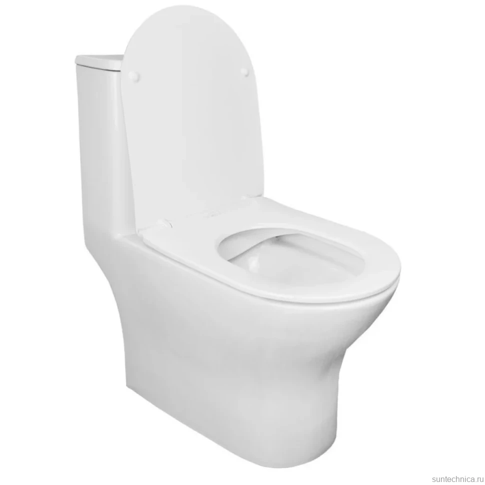 Унитаз - моноблок AZARIO Terni 670x350x760 горизонтальный слив, быстросъемное сиденье микролифт (AZ-8618)