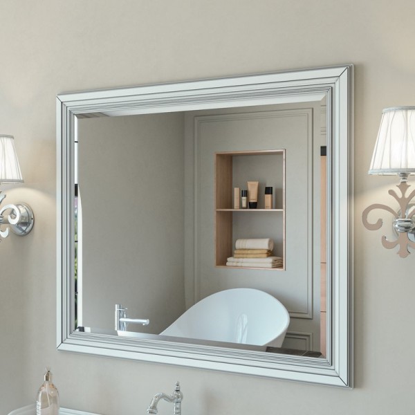 Зеркало Caprigo Fresco 100 белый с серебрянной патиной