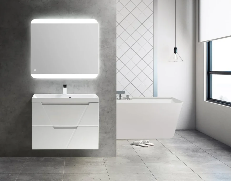 Тумба под раковину BelBagno Vittoria 80 подвесная, bianco opaco