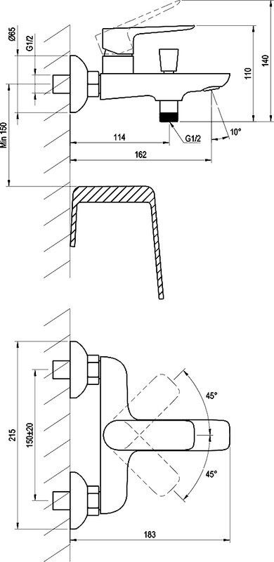 Смеситель для ванны с душем Ravak Classic X070083 нержавеющая сталь