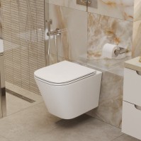 Унитаз подвесной BelBagno Ardente-Tor BB520CH-TOR/SC безободковый, с микролифтом, смыв торнадо, белый глянцевый