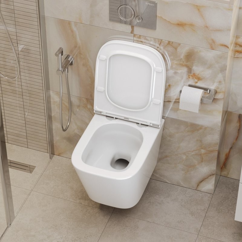 Унитаз подвесной BelBagno Ardente-Tor BB520CH-TOR/SC безободковый, с микролифтом, смыв торнадо, белый глянцевый