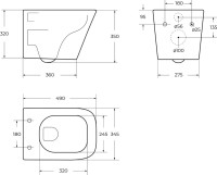 Унитаз подвесной BelBagno Ardente-Tor BB520CH-TOR/SC безободковый, с микролифтом, смыв торнадо, белый глянцевый