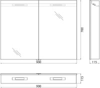 Зеркало-шкаф BelBagno SPC-2A-DL-BL-900 с подсветкой
