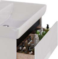 Тумба с раковиной Lemark Combi 70 черная, белая глянцевая