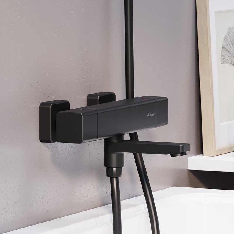 Термостатический смеситель Damixa Gala 533000300 для ванны с душем, черный