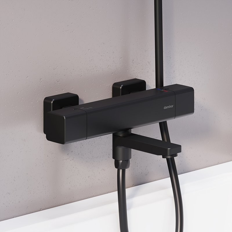 Термостатический смеситель Damixa Gala 533000300 для ванны с душем, черный