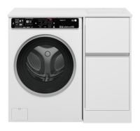 Тумба с раковиной Misty Ингрид 40 напольная, под стиральную машину, белая, правая