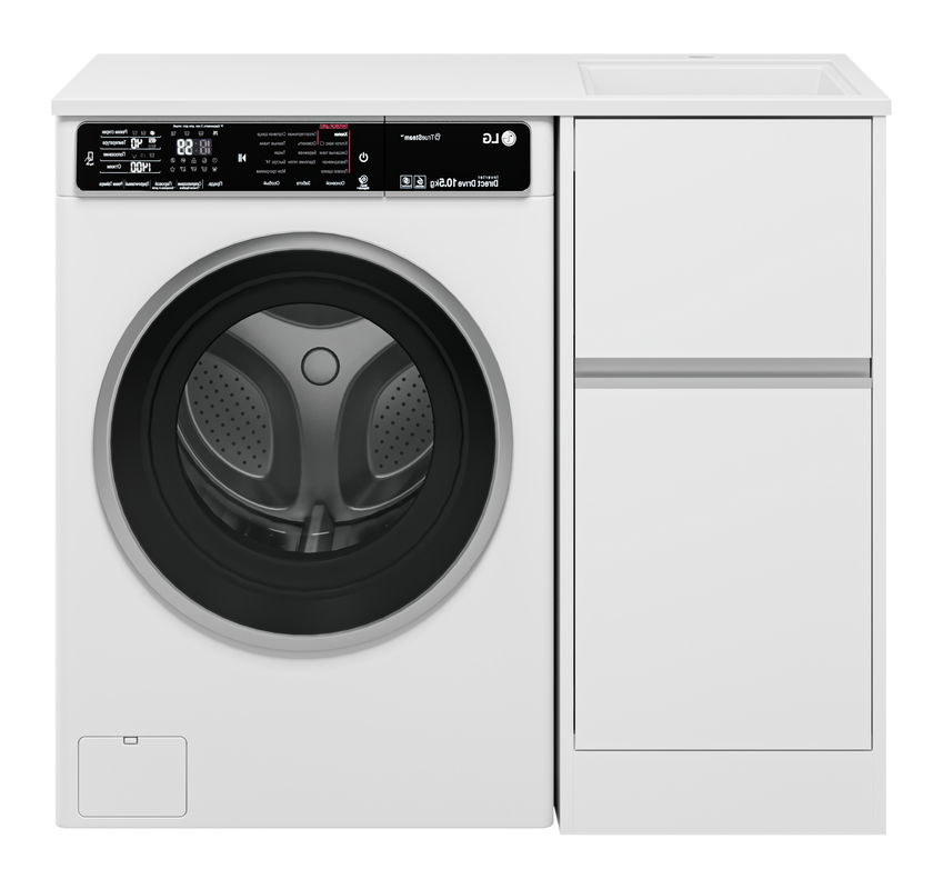 Тумба с раковиной Misty Ингрид 40 напольная, под стиральную машину, белая, правая