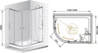 Душевой уголок Cezares Anima ANIMA-W-RH-2-120/100-P-Cr-R