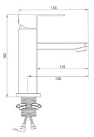 Смеситель для раковины РМС Sus125bl 001F