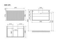 Тумба под раковину без столешницы Sancos Snob R 1.0 70 doha soft