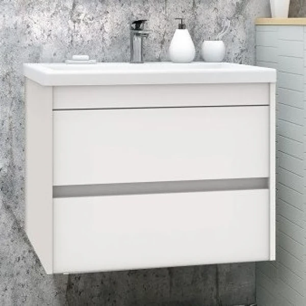 Тумба с раковиной Art&Max Family 75, подвесная, Bianco Lucido