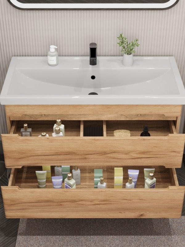 Тумба под раковину без столешницы SanStar Diva 100 подвесная, Gold Kraft