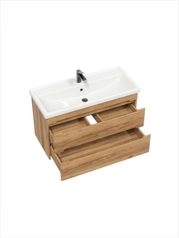 Тумба под раковину без столешницы SanStar Diva 100 подвесная, Gold Kraft