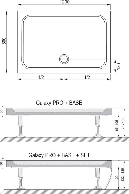 Поддон для душа Ravak Galaxy Pro Chrome Gigant Pro 120х80