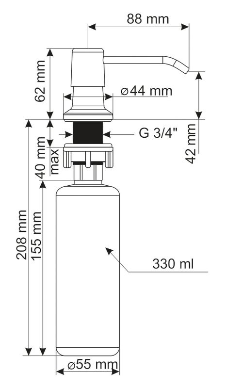 Дозатор для кухонной мойки Ulgran Quartz UQ -01 десерт