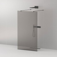 Душевая перегородка Cezares Liberta -L-2-80-120-GR-NERO профиль черный, стекло серое