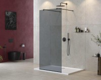 Душевая перегородка Cezares Liberta -L-2-80-120-GR-NERO профиль черный, стекло серое