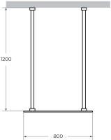 Душевая перегородка Cezares Liberta -L-2-80-120-GR-NERO профиль черный, стекло серое