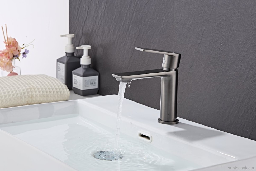 Смеситель для раковины Haiba HB10639-3 оружейная сталь