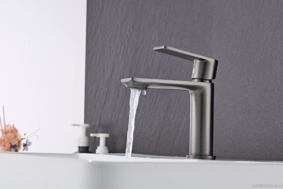 Смеситель для раковины Haiba HB10639-3 оружейная сталь