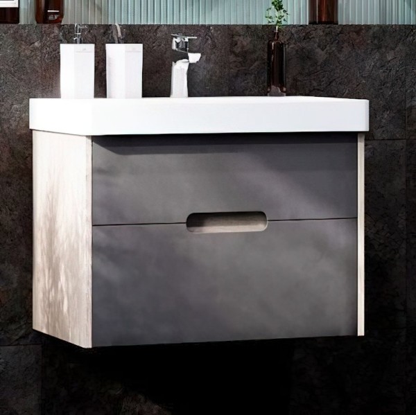 Тумба под раковину AQUATON Оливия 70 грей/дуб ойстер