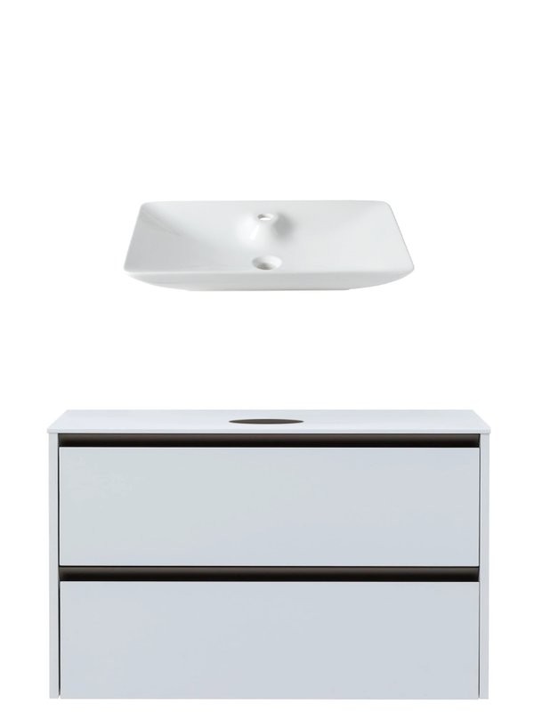 Тумба с раковиной Allen Brau Activity 120 с подсветкой, матовый белый, олива браш, столешница белая, раковина Fantasy Y 64x40, белая