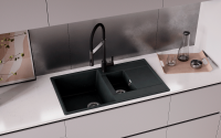 Мойка кухонная Ulgran Quartz Prima 860 уголь