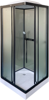 Душевая кабина Parly Frost FQ811B 80x80, с низким поддоном, профиль черный, стекло матовое
