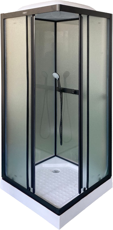 Душевая кабина Parly Frost FQ811B 80x80, с низким поддоном, профиль черный, стекло матовое