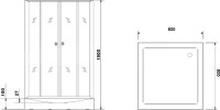 Душевая кабина Parly Frost FQ811B 80x80, с низким поддоном, профиль черный, стекло матовое