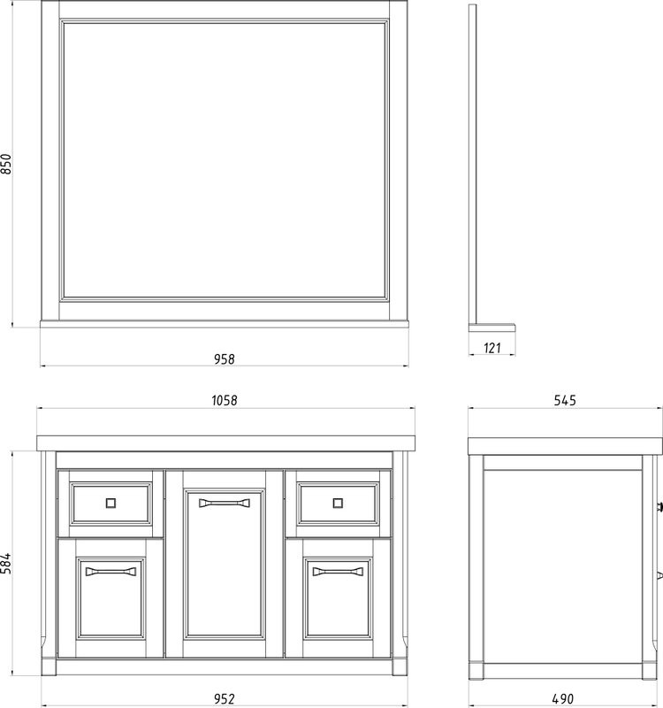 Мебель для ванной комнаты ASB-Woodline Толедо 105 капучино