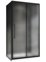 Душевой уголок Abber Schwarzer Diamant AG30110BMH-S80BM-S80BM 110х80 см, профиль матовый черный, стекло матовое