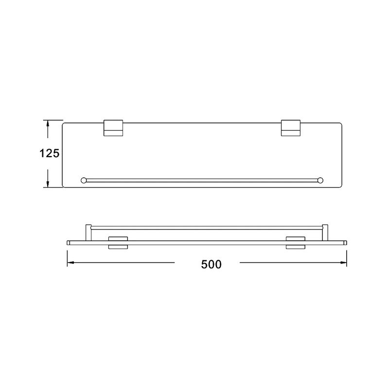 Полка Rose RG17H RG1719H 50 см, черный