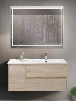 Тумба с раковиной BelBagno Kraft R, 100 2 ящика, дверца, rovere galifax bianco
