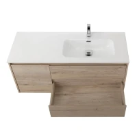 Тумба с раковиной BelBagno Kraft R, 100 2 ящика, дверца, rovere galifax bianco