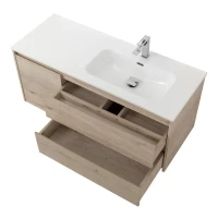 Тумба с раковиной BelBagno Kraft R, 100 2 ящика, дверца, rovere galifax bianco