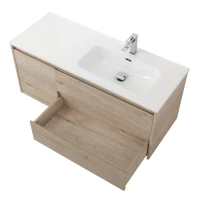 Тумба с раковиной BelBagno Kraft R, 100 2 ящика, дверца, rovere galifax bianco