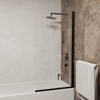 Шторка на ванну RGW Screens SC-109B 700x1500, профиль черный, стекло прозрачное