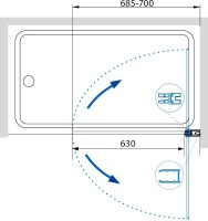 Шторка на ванну RGW Screens SC-109B 700x1500, профиль черный, стекло прозрачное
