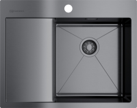 Комплект Мойка Omoikiri Akisame 65-GM-R вороненая сталь + Измельчитель Nagare 750